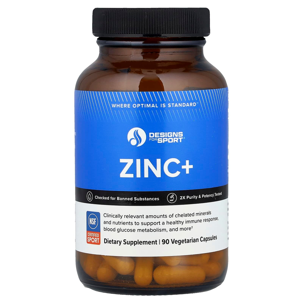 Designs For Health, Designs for Sport®, Zinc +, 90 вегетарианских капсул