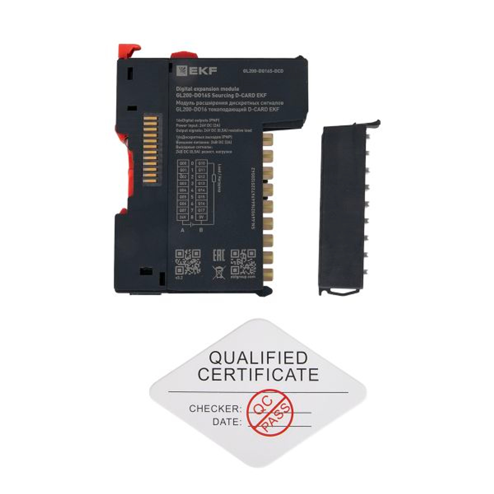 Модуль расширения дискретных сигналов GL200-DO16 токоподающий D-CARD EKF