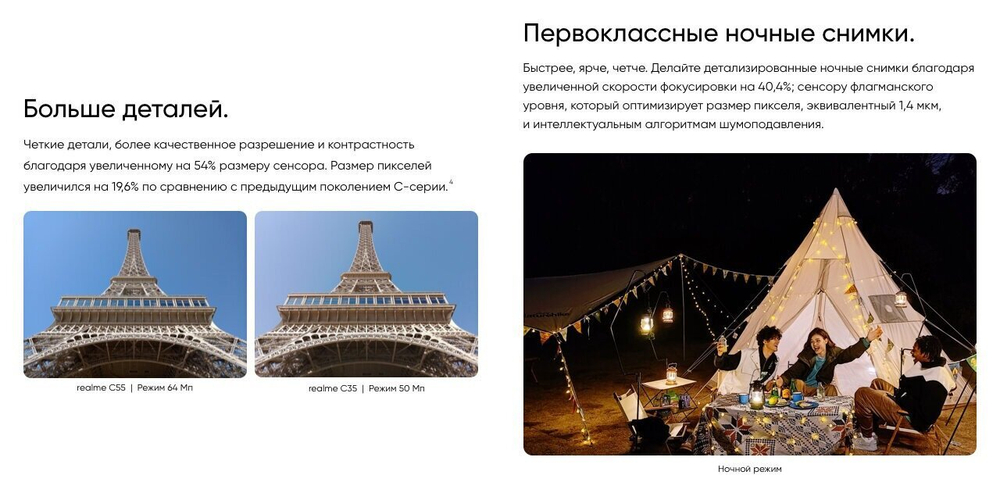 Смартфон realme C55 8/256 ГБ RU, Dual nano SIM, sunshower