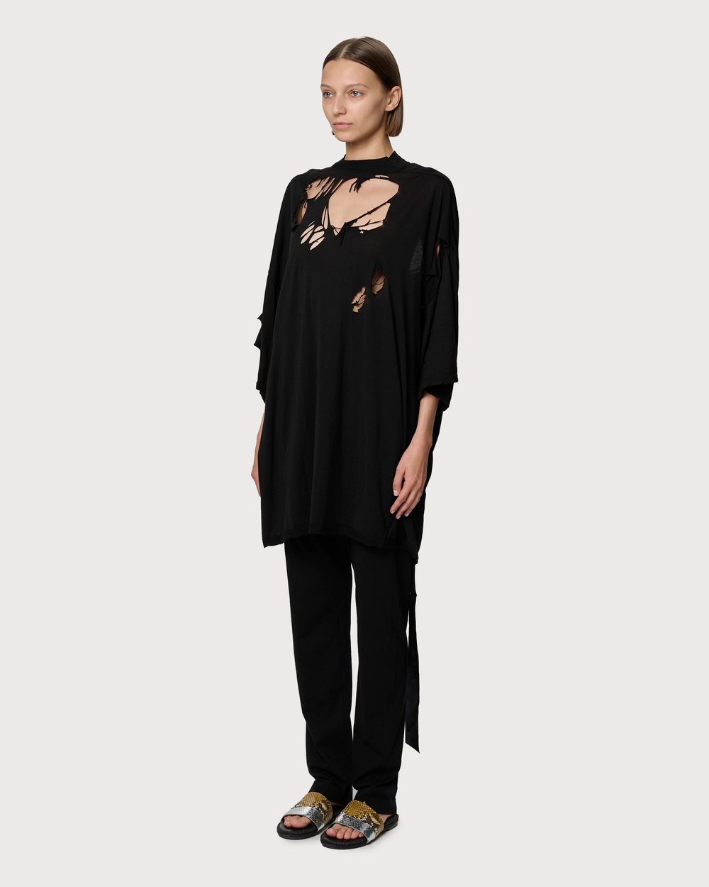 RICK OWENS DRKSHDW ФУТБОЛКА ЖЕНСКАЯ HOLLYWOOD TOMMY ЧЕРНАЯ