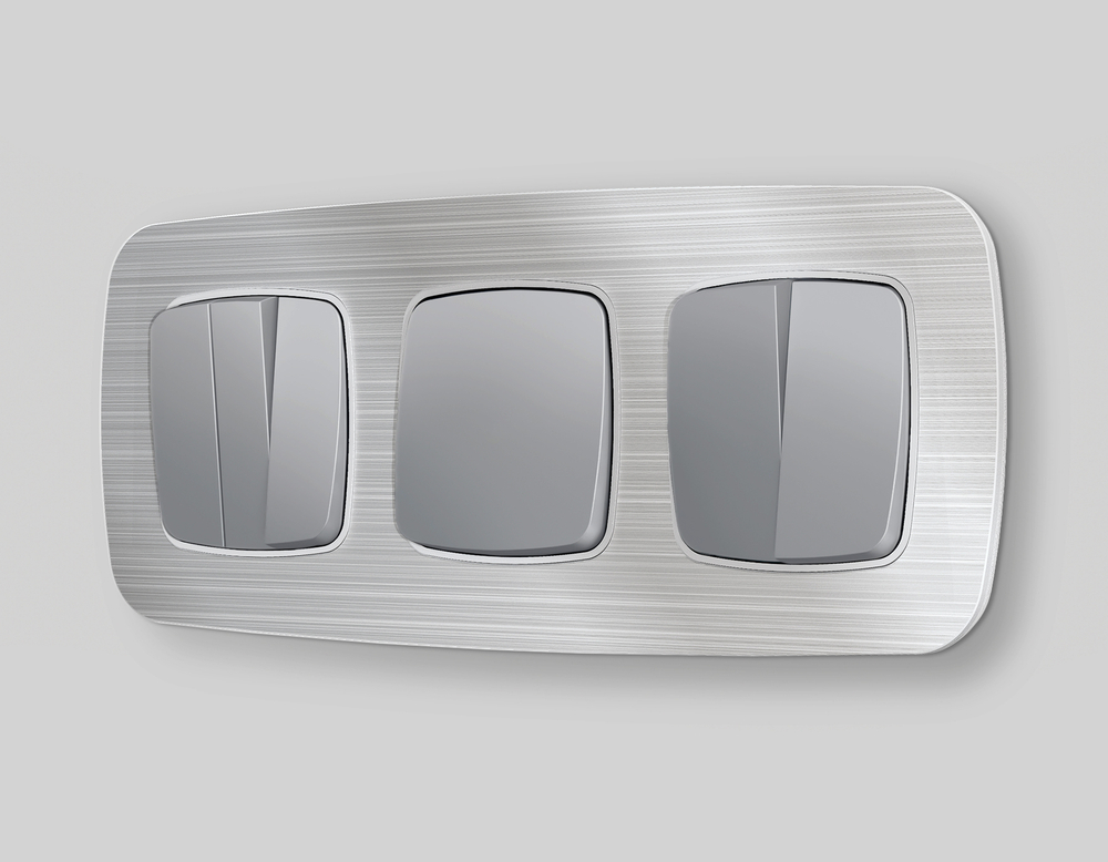 MO503010 Комплект механизма 2-кл выключателя OMEGA Сталь матовый QUANT (OP5030, VM115)