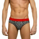 Трусы мужские слипы черные с узором DARKZONE DZN6349