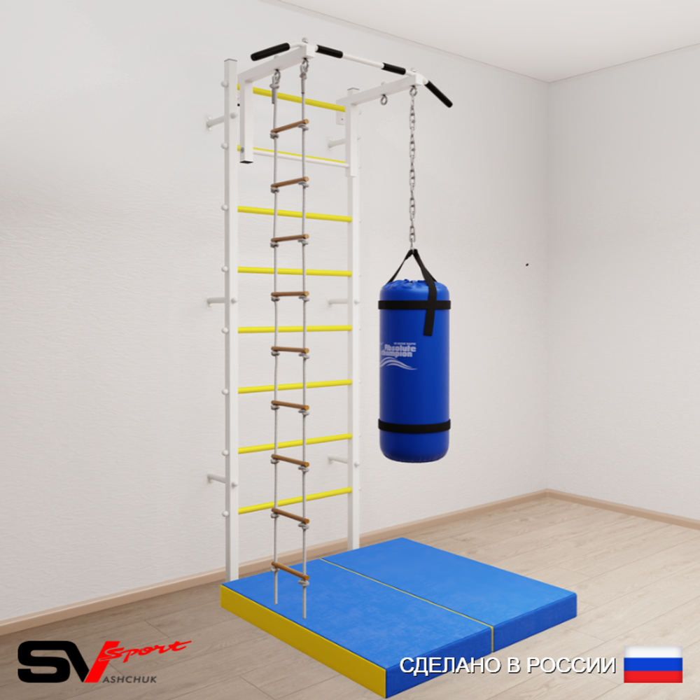 Шведская стенка Sv Sport 5116 (Турник стандарт/Лестница/Цепь/Мешок 22кг/Мат 1м)