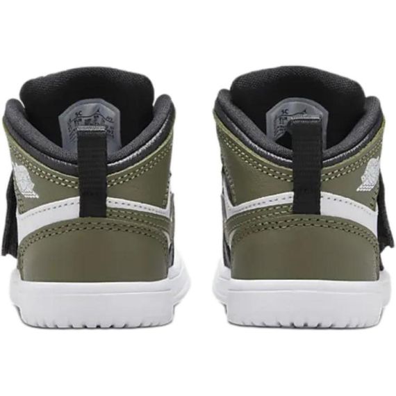 Джордан Скай Джордан 1 для маленьких СРЕДНЕ-Черных/Средне-оливковых зеленых/Белых детских