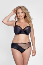 Бюстгальтер с мягкой чашкой plus size из микрофибры и двойной сетки (Размер: 65M) (Цвет: черный)
