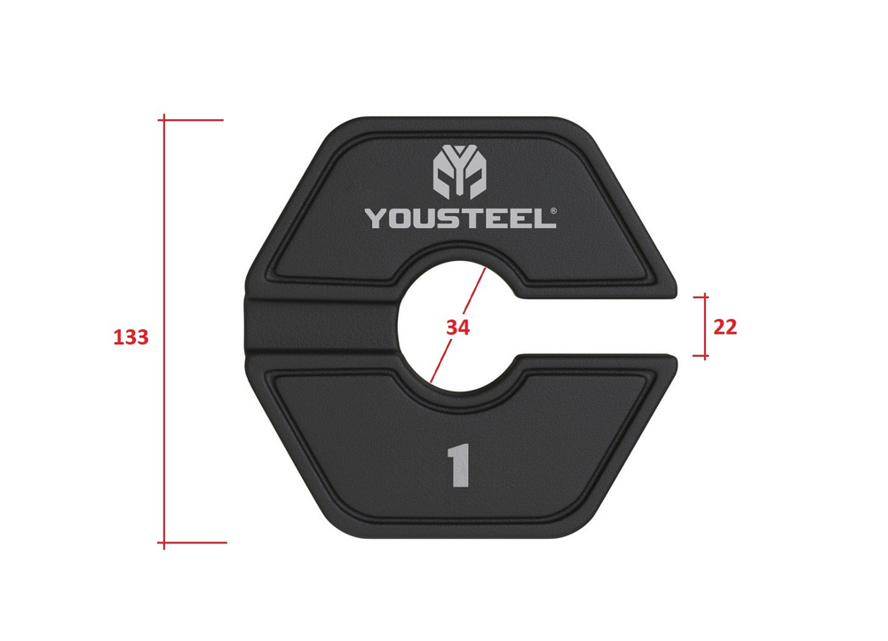 Доп.вес 1кг на ручку гири/гантели, пара