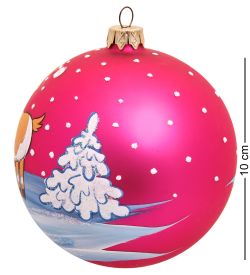 Элита НФШ-1504 Ел.украшение Шар «Козлёнок в новогоднем колпаке» фуксия 100 мм