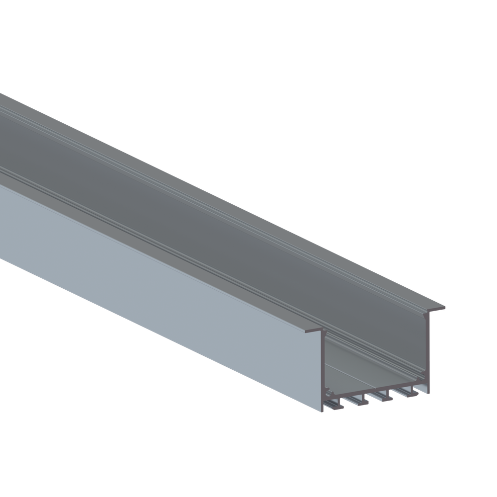 Встраиваемый алюминиевый профиль 65х35х2000. Цвет: Анодированное серебро