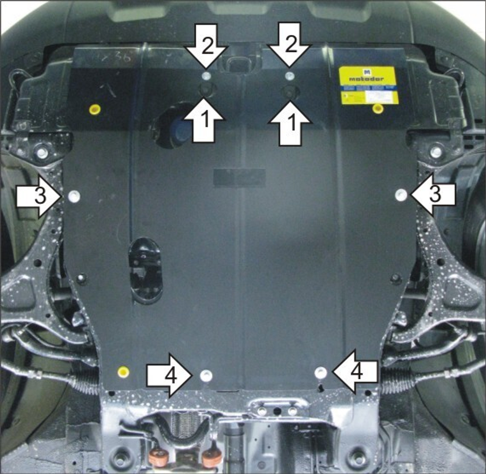 Защита картера Двигателя, КПП. 2 мм, Сталь. для KIA Sorento 2009-2012 MOTODOR.01027