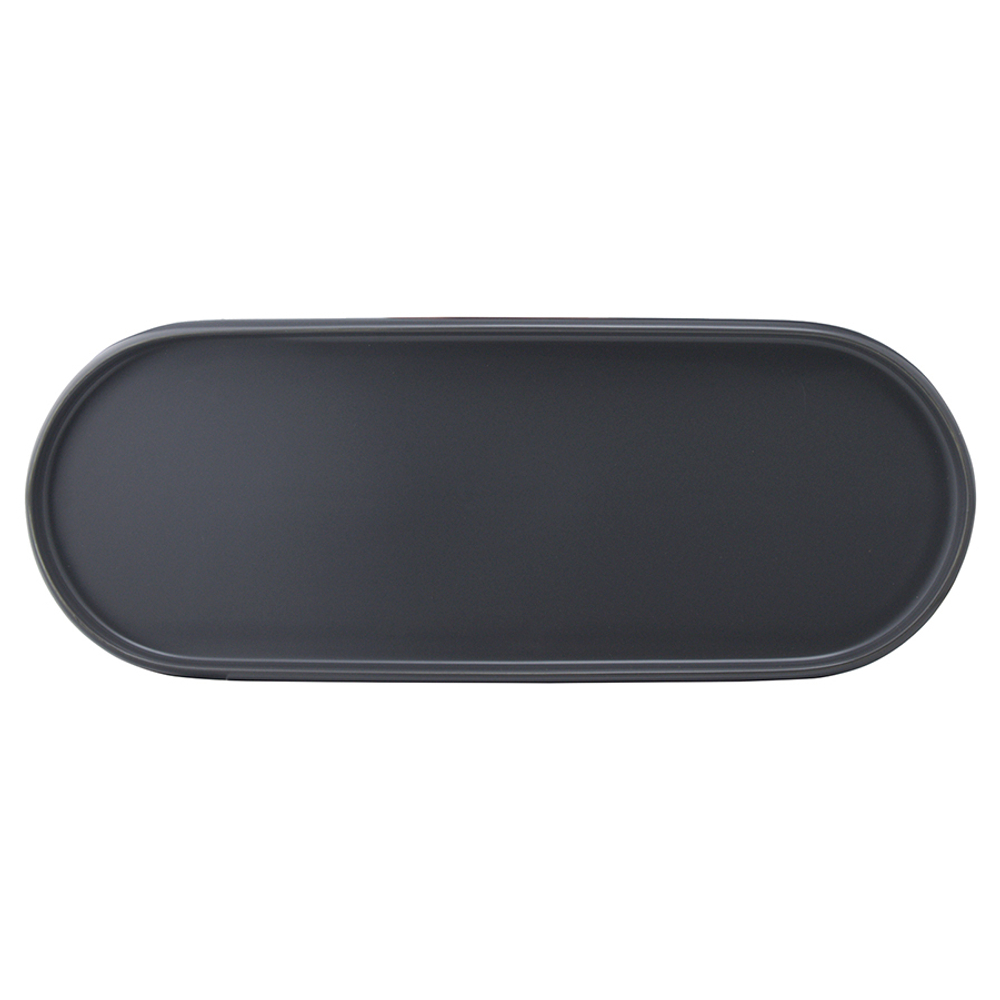 Овальное блюдо темно-серого цвета из коллекции essential