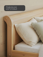 Кровать 90х200, Мелания с местом для хранения, ящик для белья, массив сосны и дуба, Dipriz