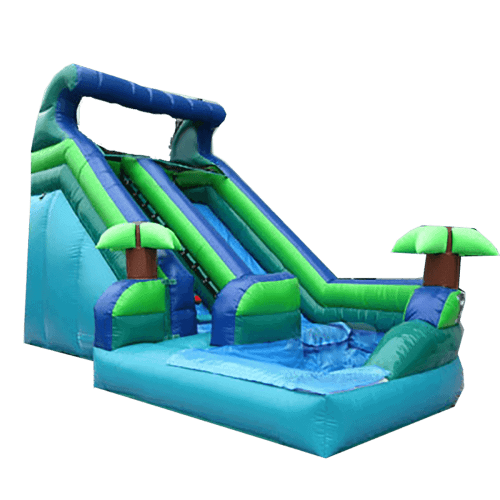 Надувная водная горка с бассейном «Островок», 7*4*4,5 м