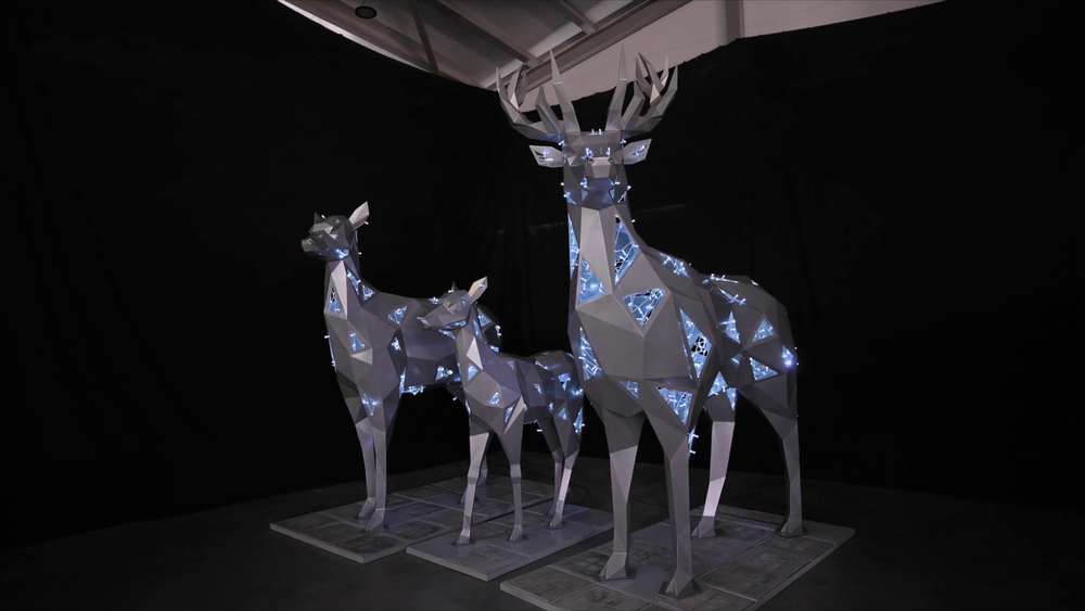 Полигональный светодиодный "Олень золотой" 4 м