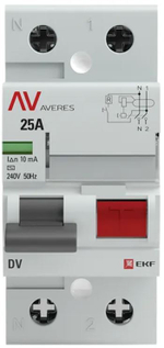 УЗО  EKF rccb-2-25-10-ac-av