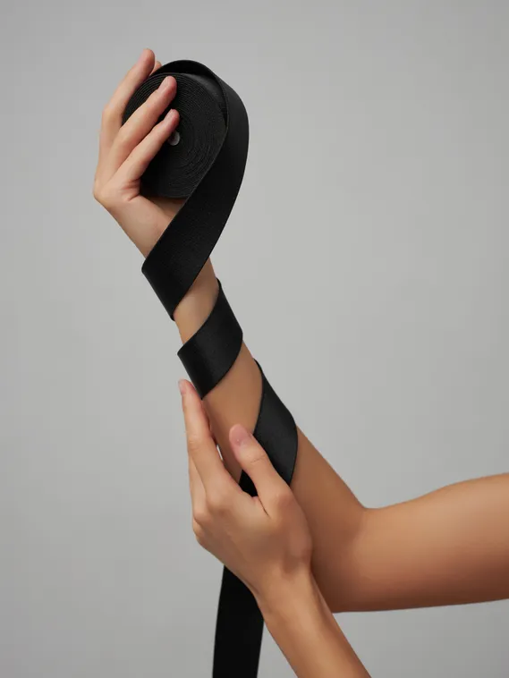 170 Резинка бельевая 33/35 мм, черный 170, глянцевая