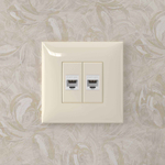 Компьютерная розетка RJ-45 без шторки в стену, кат.5е двойная, "Avanti", "Ванильная дымка"