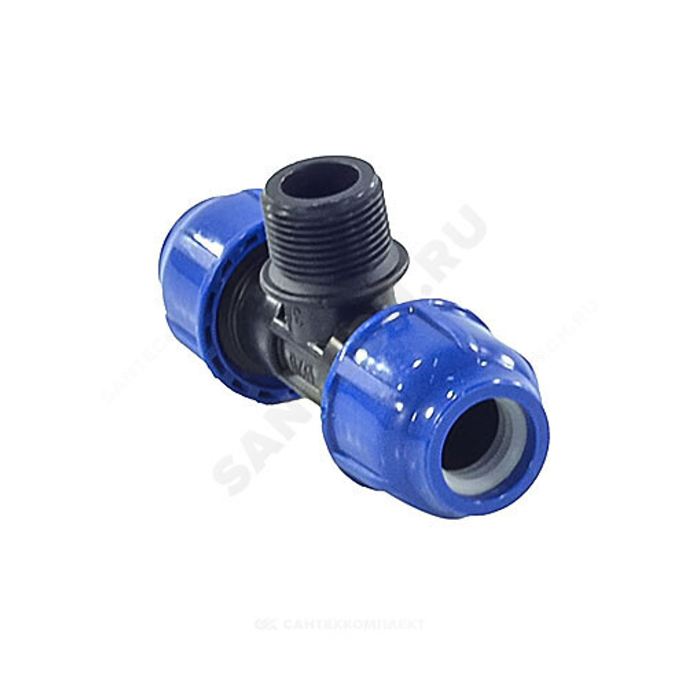 Тройник компрессионный ПЭ Дн 25х1/2"х25 НР Ру16 RTP (РосТурПласт) 11618