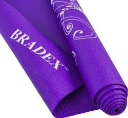 Коврик для йоги и фитнеса 173*61*0,4 с рисунком ВИОЛЕТ
