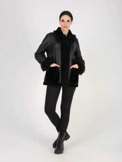 Дубленка зимняя шуба натуральная короткая двусторонняя