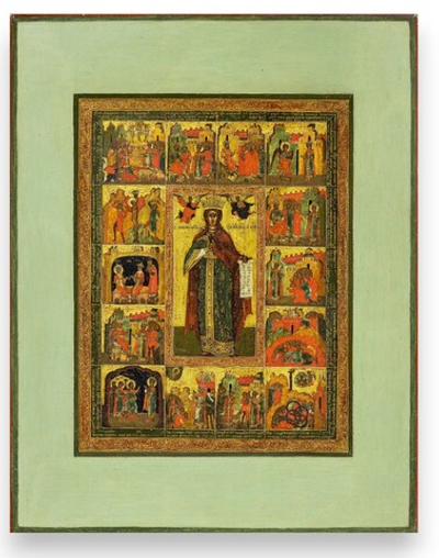 Екатерина Александрийская святая великомученица деревянная икона на левкасе