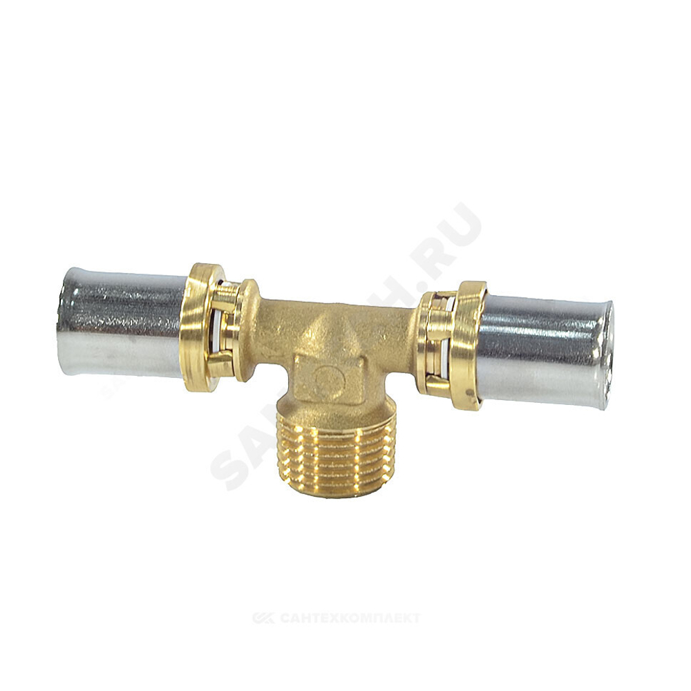 Тройник для МП/PE-X труб латунь пресс Дн 20х1/2"х20 НР RM153 Giacomini RM153Y037