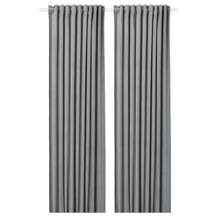 IKEA SANDSVINGEL  (ИКЕА САНДСВИНГЕЛ)  -  Штора, 2 шт, на ленте/серая, 135x300 см