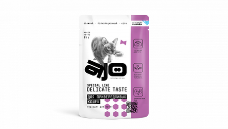 AJO (Айо) Cat Delicate Консервированный полнорационный корм для привередливых кошек и котят, 85 г
