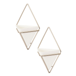 Кашпо для цветов настенное trigg, 11х19 см, белое/никель