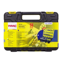 Набор инструмента 53пр. 1/4''(6-гран.)(4-14мм, головки глубокие 6-14мм) WMC TOOLS WMC-2531-5 EURO