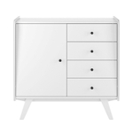 Тумба «Винтаж» 1 дверь 4 ящика белый лак