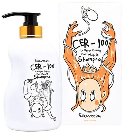 [Elizavecca] Шампунь для волос CER-100 Collagen Coating Hair Muscle Shampoo, 500 мл