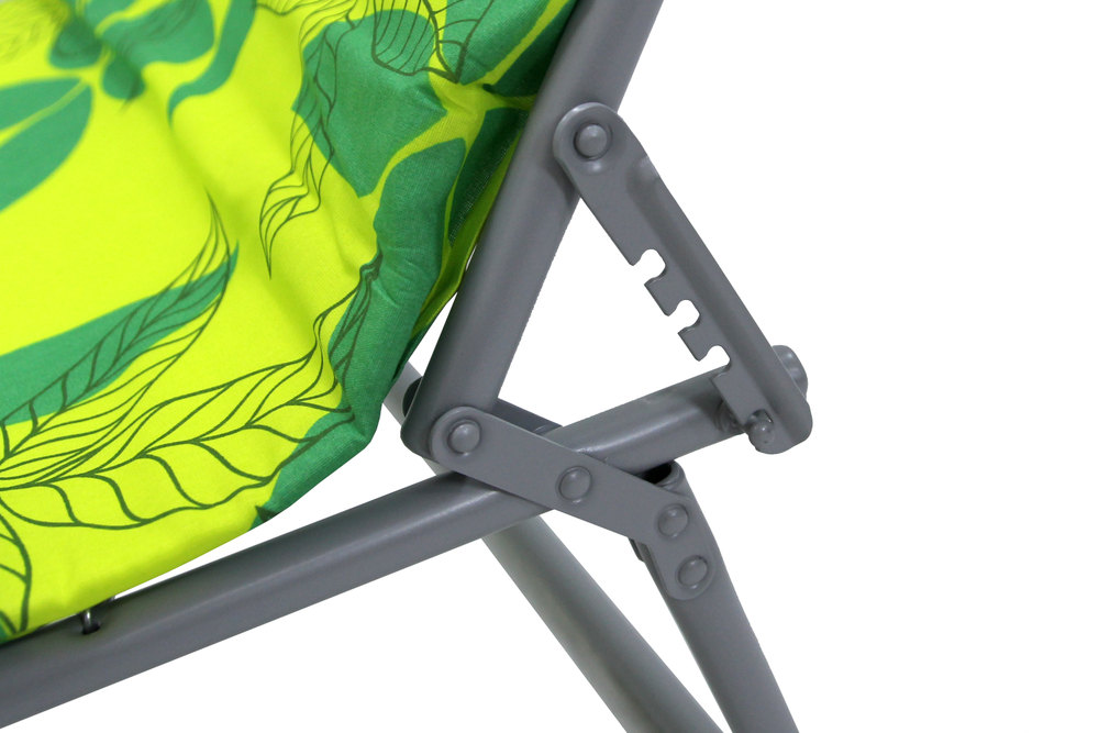 Кровать раскладная Стефания п/мягкая лист 10мм арт.С86а/123г(цвет ткани зеленый, желтый рис.листья (1 шт. в уп. гофрокартон)