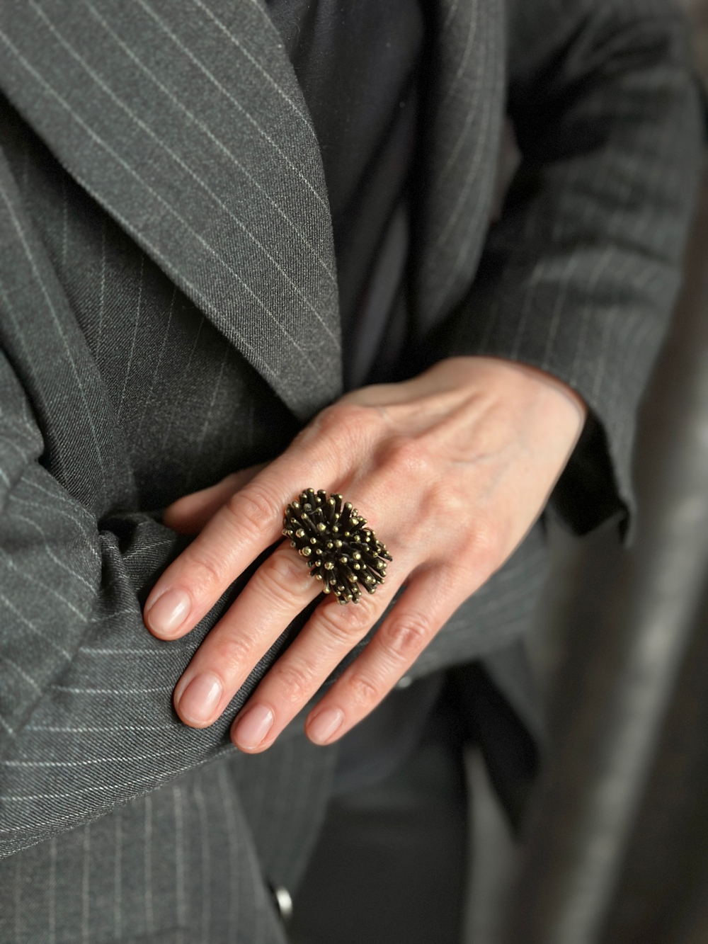 Кольцо кораллы, бронза