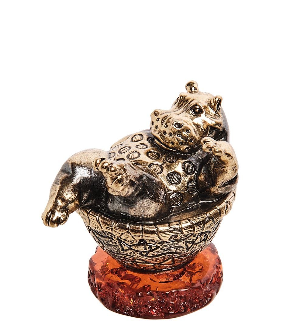 AM-2797 Шкатулка «Бегемотик Фифа» (латунь, янтарь)