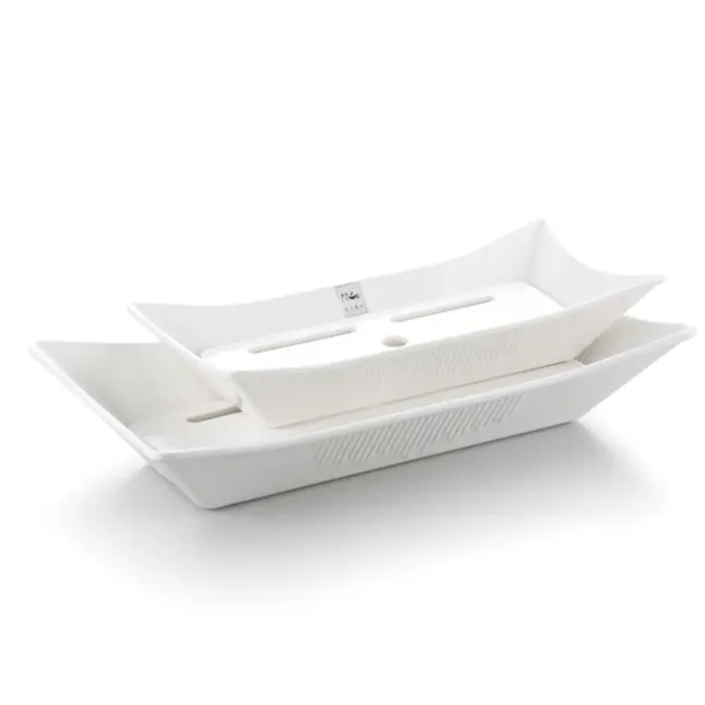 Блюдо для подачи 43,2*23*8,5 см прямоуг. White пластик меламин P.L. Proff Cuisine