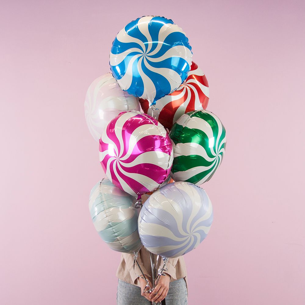 Шар (18"/46 см) Круг, Леденец, Синий