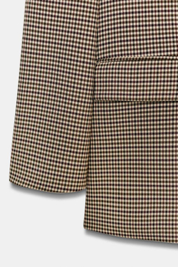 ZARA ДВУБОРТНЫЙ БЛЕЙЗЕР ОВЕРСАЙЗ, ЧЕРНЫЙ/ЗЕЛЕНЫЙ