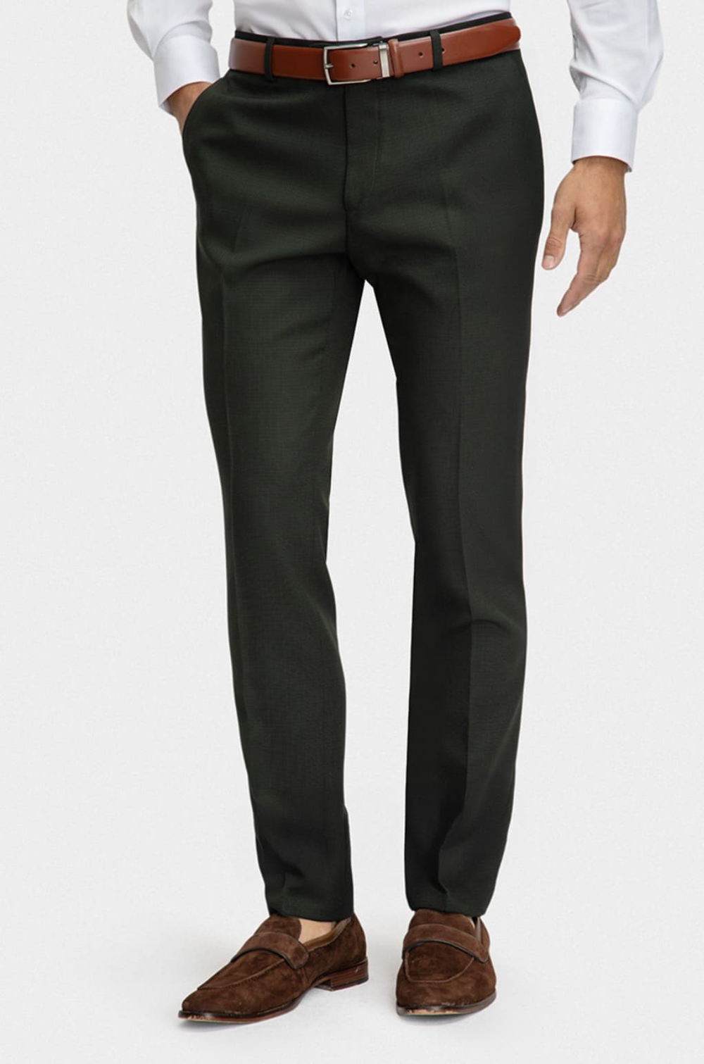 Мужской классический костюм (темно-зеленый) В54