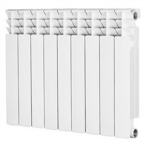 Радиатор биметаллический Radena CS 500 боковое подключение белый 9 секций