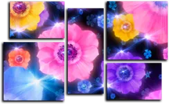 Модульная картина "Блики цветов"