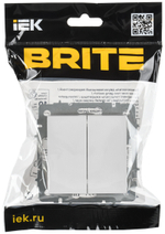 BRITE Выключатель 2-клавишный перекрестный 10А ВС10-2-3-БрЖ жемчуг IEK