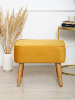 Пуф "Donatello"антивандальный велюр горчичный/натурал.