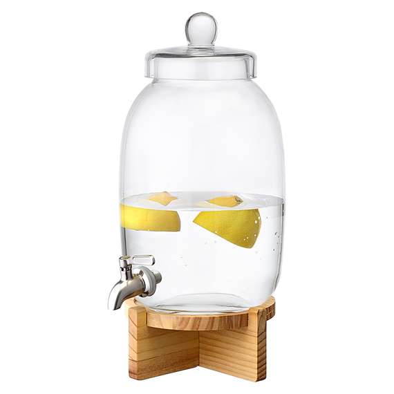 Диспенсер для напитков на деревянной подставке flo, 5,4 л