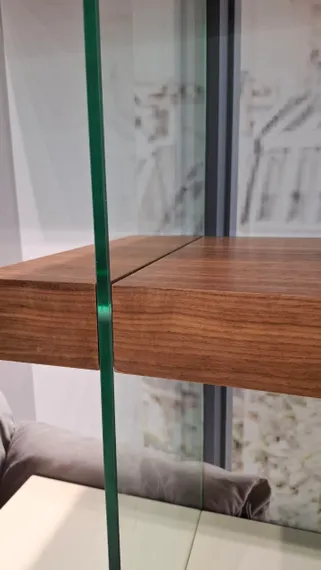 Стеллаж Mysen, 180х140 см, орех, стекло