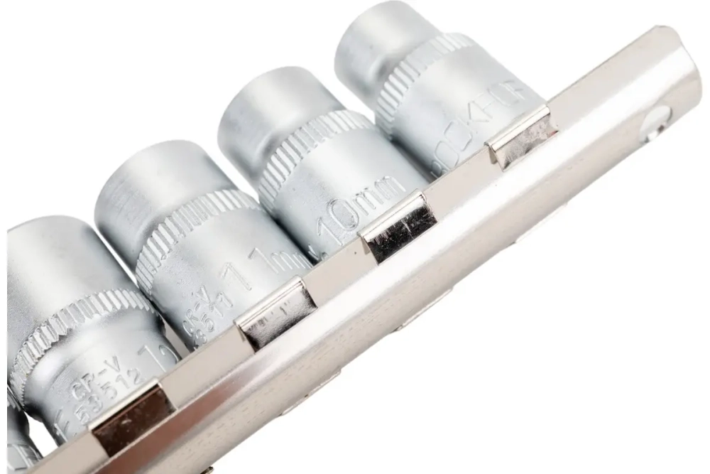 Набор торцевых головок RF-3111-5: 3/8"DR 6-гранных на планке 11пр. ROCKFORCE
