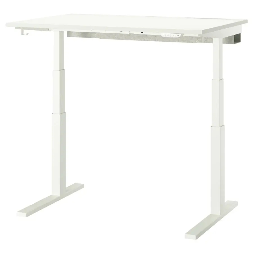 Письменный стол с регулировкой по высоте - IKEA MITTZON/МИТТЗОН ИКЕА, 120х80х62-126 см, белый