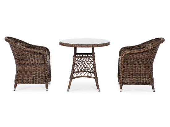 "Эспрессо–80 R" обеденная группа плетеная, цвет коричневый