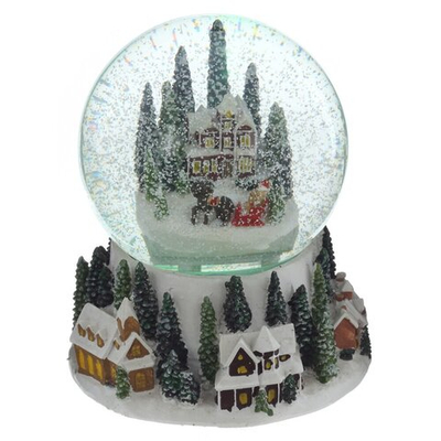 Фигурка декоративная "Рождество" в стекл шаре (свет, муз, вьюга, 3хAAA), D 15 см, L13 W14 H16 см