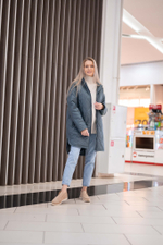 Полупальто женское "Миди" серый