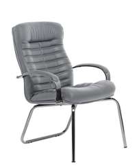 Кресло для посетителей Orion Chrome D серая кожа